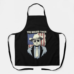 You Missed Twice Western Trump Cowboy Trump 2024  Apron