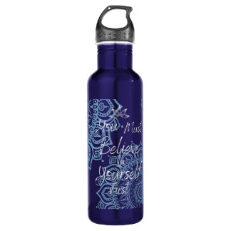 You must believe in yourself | Mandala | Dark blue 710 Ml Water Bottle