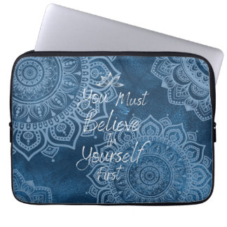 You must believe in yourself | Mandala | Dark blue Laptop Sleeve