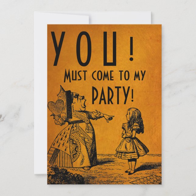 YOU! Must come to my PARTY! (Red Queen & Alice) Invitation (Front)