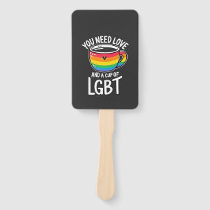You Need Love and a Cup of LGBT Pride Month 2025 Hand Fan