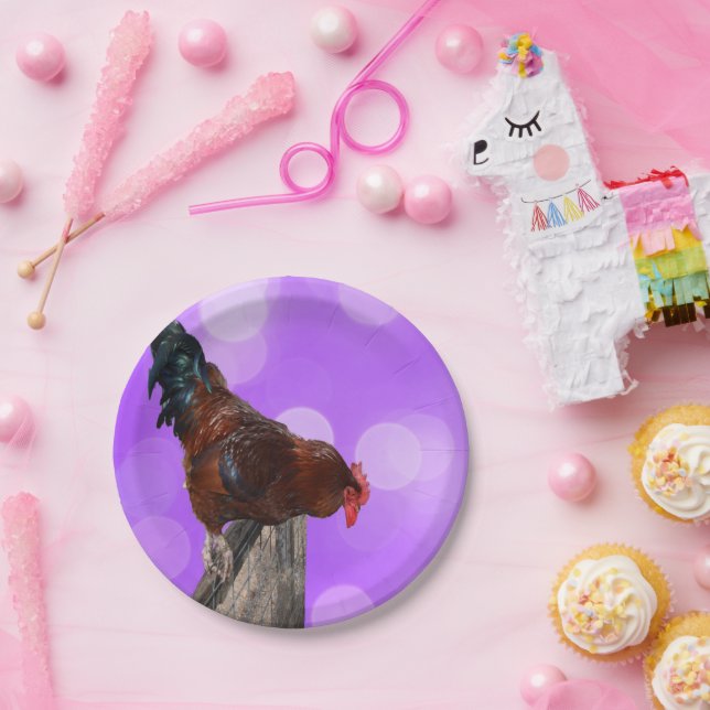 You Nosey Parker Rooster, Paper Plate (Party)