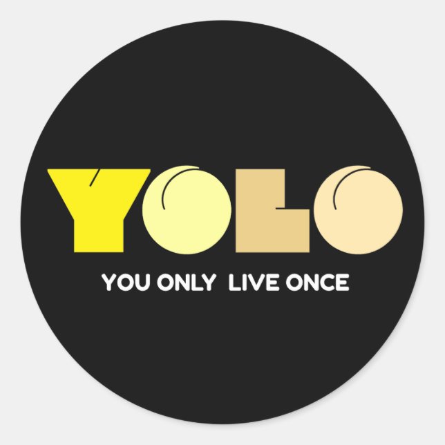 You only live once YOLO Classic Round Sticker (Front)