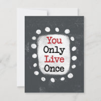 You Only Live Once YOLO Greeting Card
