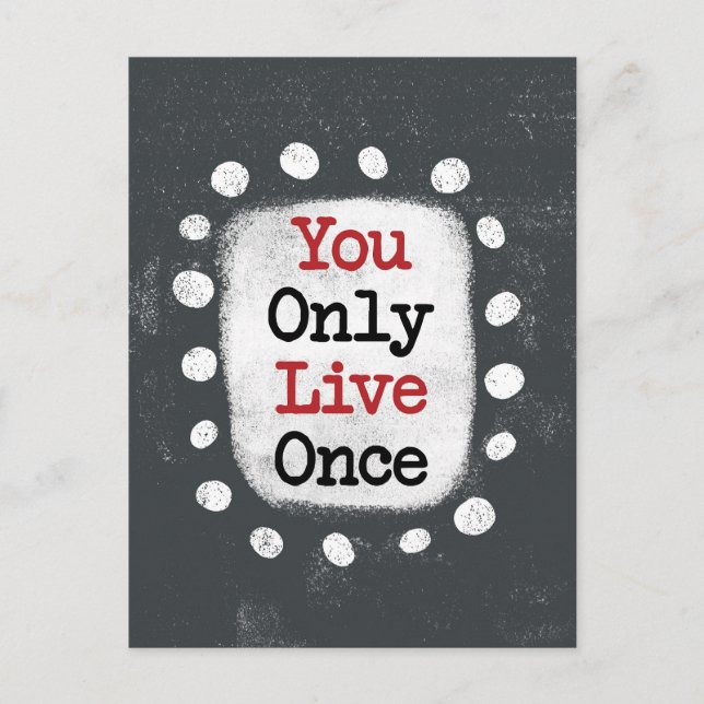 You Only Live Once YOLO Postcard (Front)