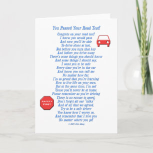 You Passed Road Test - New Driver Card