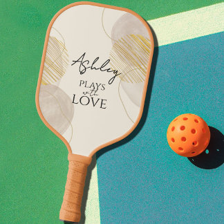 You play with love, Lettering on beige Pickleball Paddle