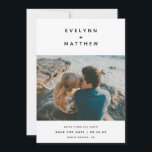 You Plus Me | Simple Modern Names | Black Save The Date<br><div class="desc">These minimalist Save the Date cards feature the couple's names in modern sans serif font,  with a little plus sign in between. The back of the card contains a matching plus sign pattern. Background and text colours can be customised to any colour you'd like!</div>