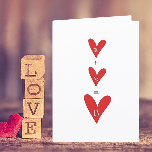 You Plus Me Valentine's Day or Any Occasion Card (The perfect card for Valentine's Day, an anniversary or just because.)