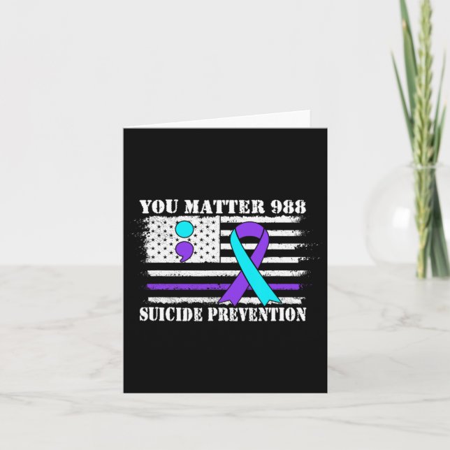 You Problem 988 Suicide Prevention American Flag A Card (Front)