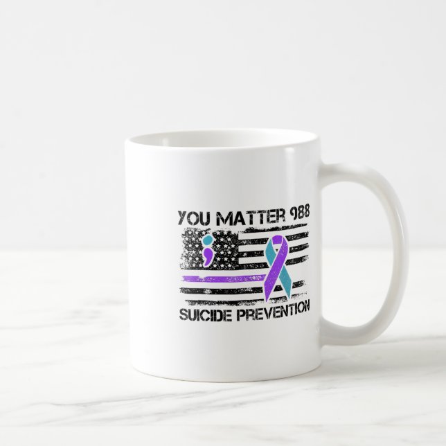 You Problem 988 Suicide Prevention American Flag A Coffee Mug (Right)