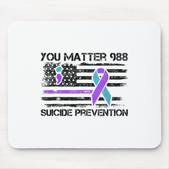 You Problem 988 Suicide Prevention American Flag A Mouse Mat (Front)