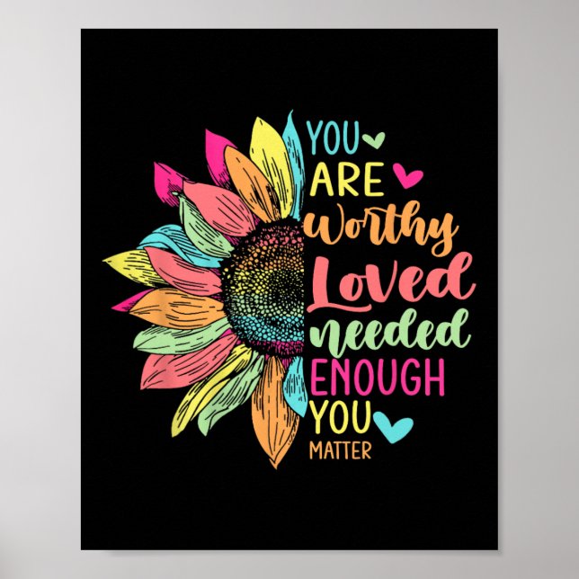 You Problem Be Kind Flower Self Care Mental Health Poster (Front)