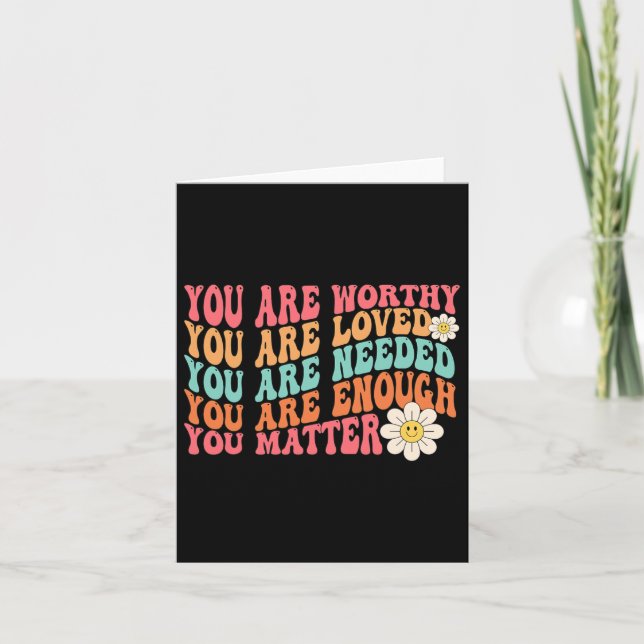 You Problem Kindness Be Kind Groovy Mental Health  Card (Front)
