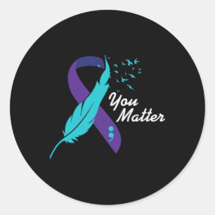 You Problem Ribbon Suicide Awareness Mental Health Classic Round Sticker