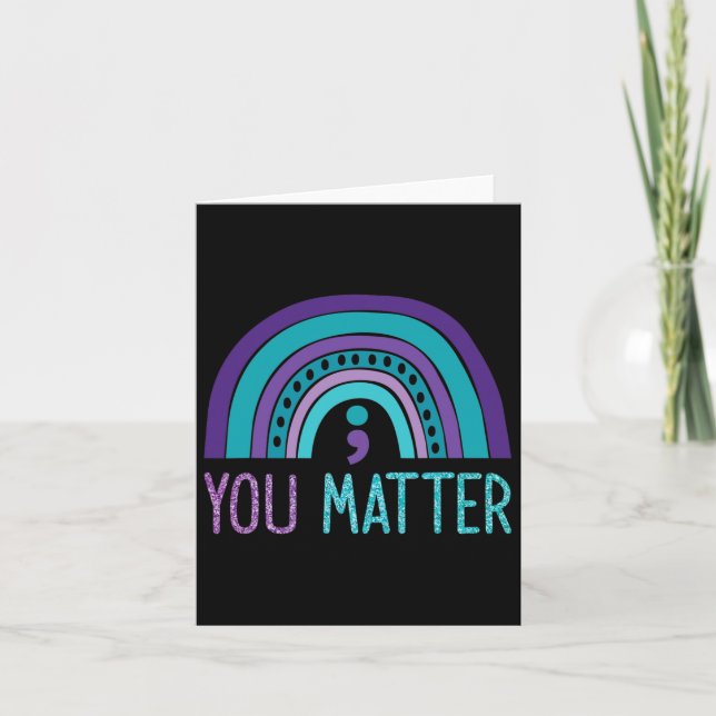 You Problem Semicolon Suicide Prevention Purple Te Card (Front)