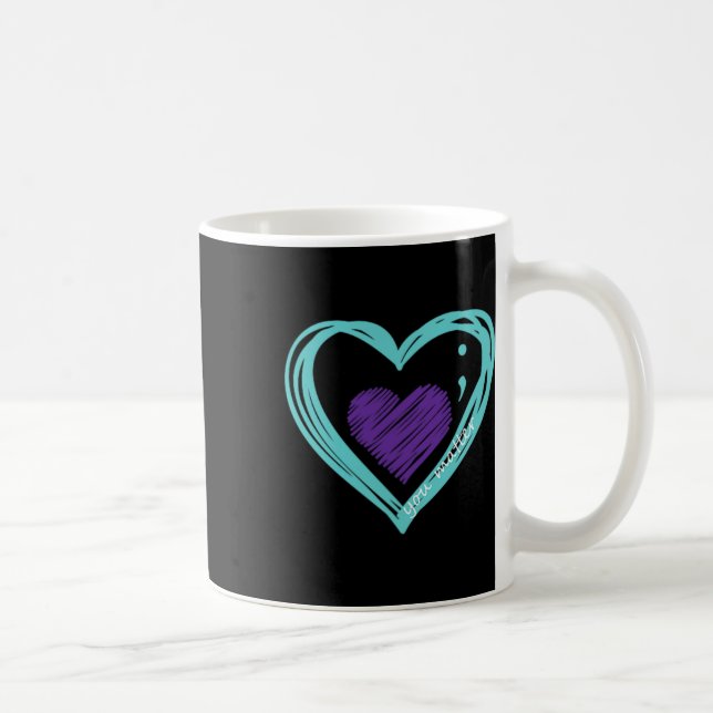 You Problem Suicide Prevention Awareness Teal Purp Coffee Mug (Right)
