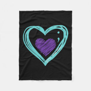 You Problem Suicide Prevention Awareness Teal Purp Fleece Blanket