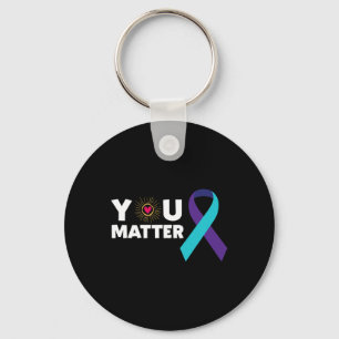 You Problem Suicide Prevention Awareness Teal Purp Key Ring