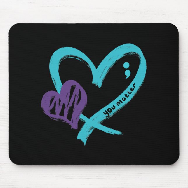 You Problem Suicide Prevention Awareness Teal Purp Mouse Mat (Front)