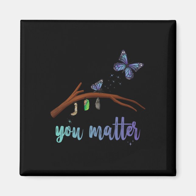 You Problem Suicide Prevention Butterfly Transform Magnet (Front)