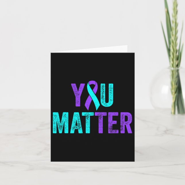 You Problem Suicide Prevention Teal Purple Awarene Card (Front)