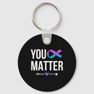 You Problem Suicide Prevention Teal Purple Awarene Key Ring