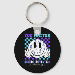 You Problem Teal Purple Ribbon Suicide Prevention Key Ring