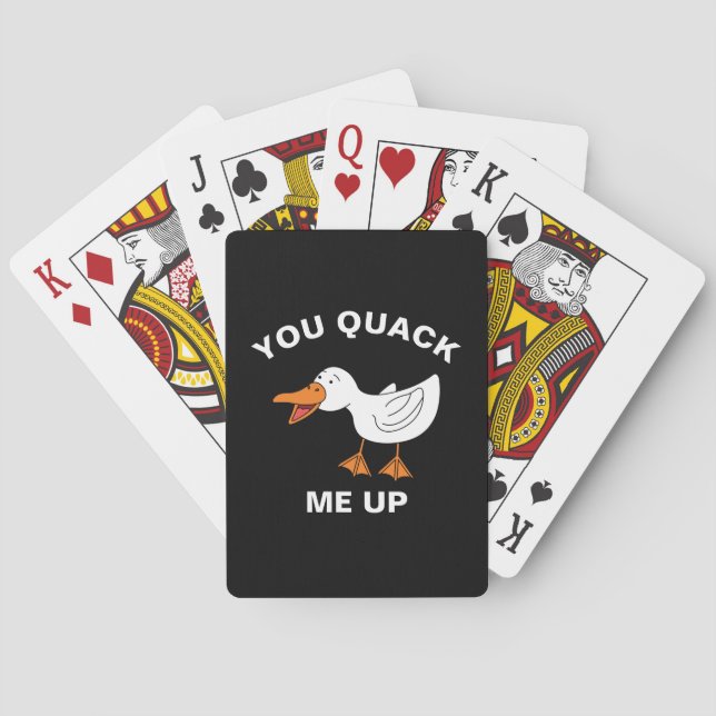 You Quack Me Up Funny Farming Animal Duck Pun Playing Cards (Back)
