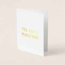 You Ran a Marathon congratulations good luck card