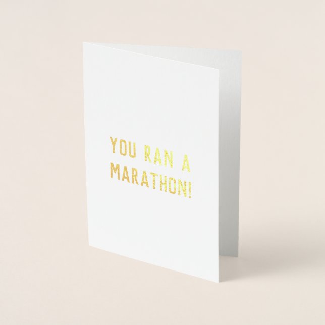 You Ran a Marathon congratulations good luck card (Front)