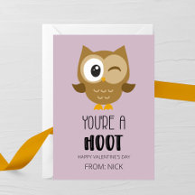 You’re a Hoot Kids Valentine’s Day Card