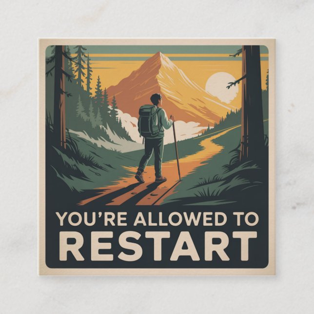 You’re Allowed To Restart Square Business Card (Front)