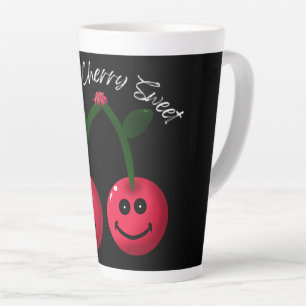 You’re Cherry Sweet Typography, Cute Cherry Pun Latte Mug