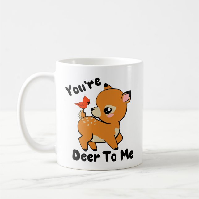 You’re Deer To Me Mug - Female Deer Male Bird (Left)