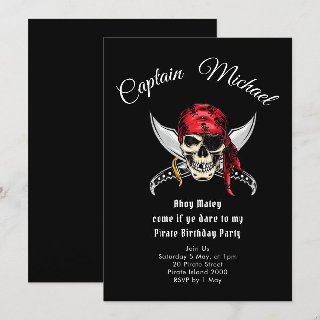 You’re Invited to a Pirate Adventure Invitation (Front/Back)