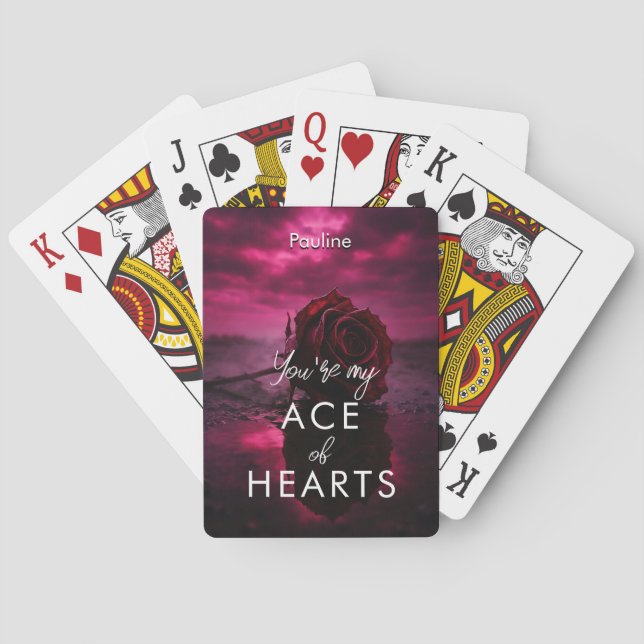 You’re My Ace of Hearts” Playing Cards | Romantic  (Back)