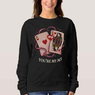 You’re My Ace: Vintage Queen of Hearts Playing Car Sweatshirt