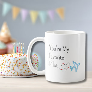 You’re My Favourite Pilot Aeroplane Heart Travel  Coffee Mug