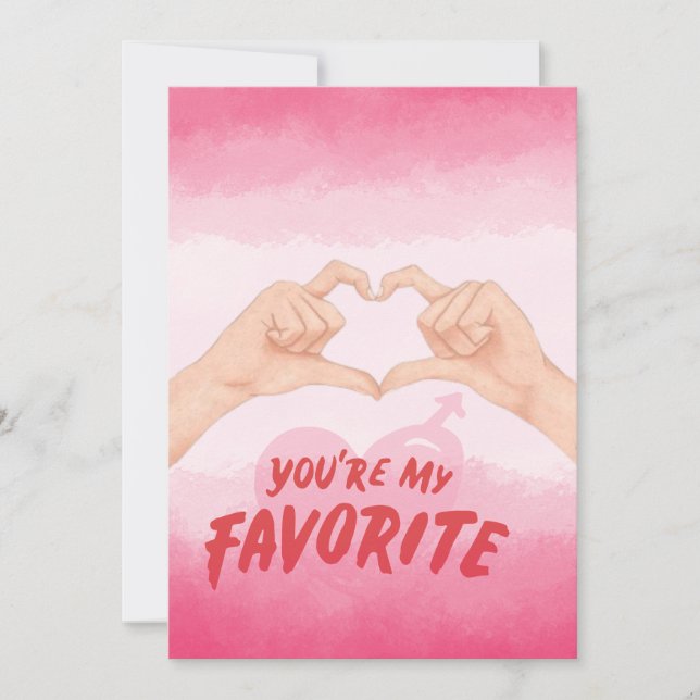 You’re My Favourite – Romantic Valentine’s Day Car Holiday Card (Front)
