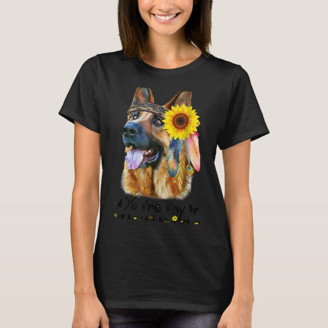 You Re My Sunshine German Shepherd &amp Sunflower  T-Shirt (Front)