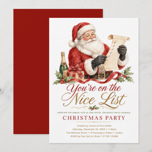 You’re on the Nice List Christmas Party Invitation