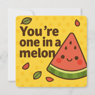 You’re One in a Melon – Cute Pun Watermelon Holiday Card