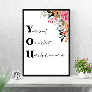 You’re Special Christian Floral Watercolor Poster