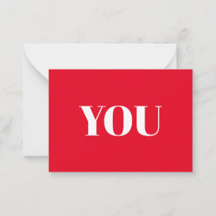 You red white modern typography minimalist card