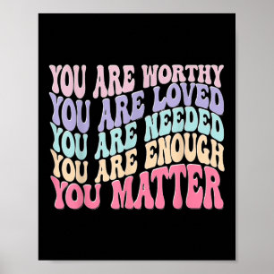 You - Retro Groovy Mental Health Awareness Self Poster