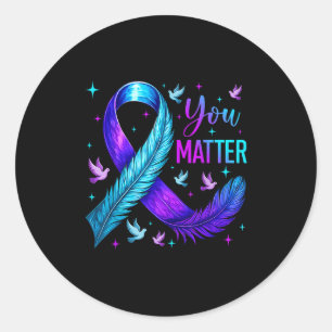 You Ribbon Bird Suicide Prevention Awareness  Classic Round Sticker