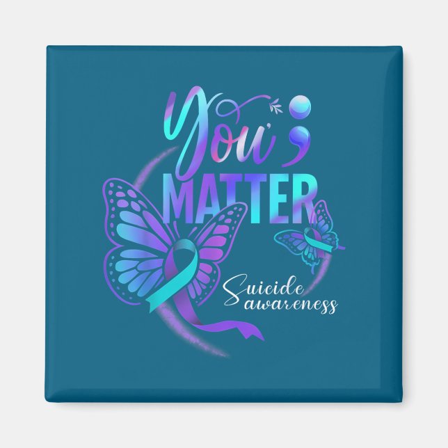 You Ribbon Butterfly Suicide Awareness Women Men  Magnet (Front)