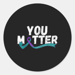 You Ribbon Suicide Prevention Awareness Semicolon Classic Round Sticker