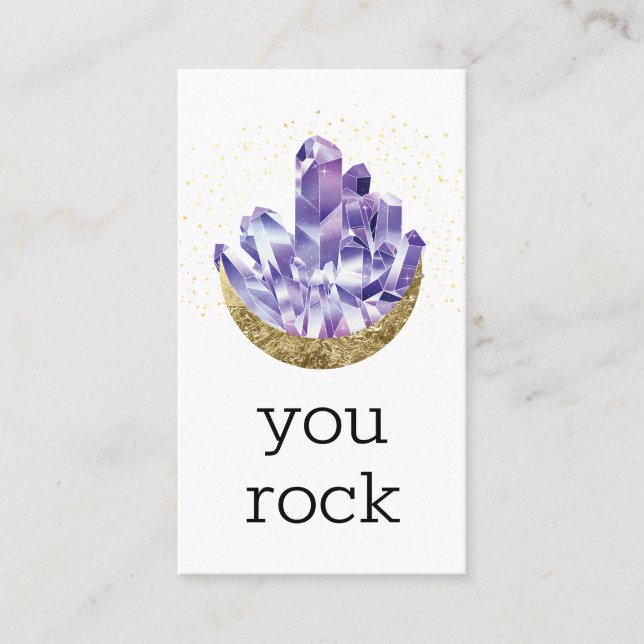 You Rock Amethyst Crystals Appreciation Thank you  Business Card (Front)